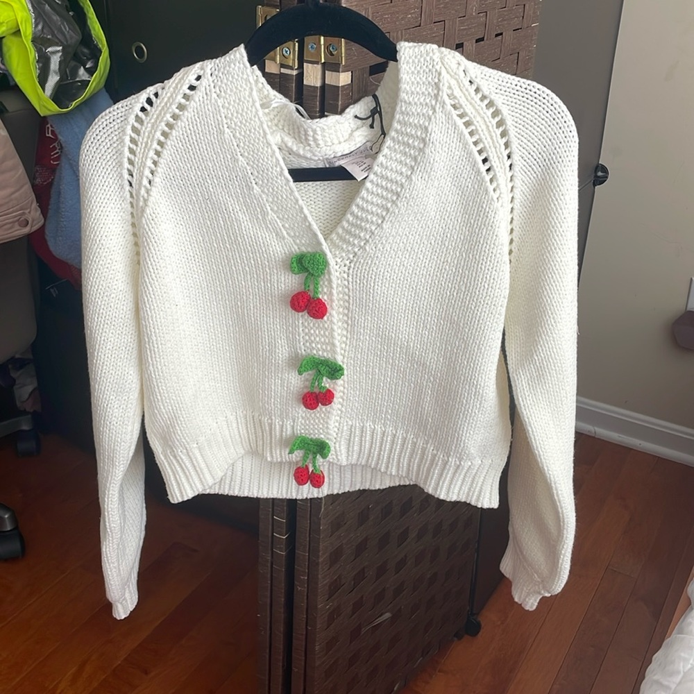 White Cherry Cardigan